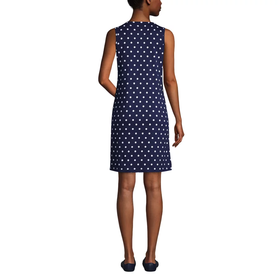 Women's Cotton Jersey Sleeveless Swim Cover Up Dress Print