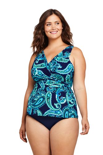 plus size long swim top