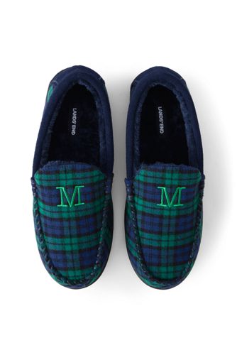 tartan moccasin slippers