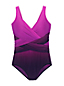 Women's Wrap Front Slender Swimsuit, Pattern - DDD Cup