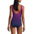 Women's Petite Slender Suit Wrap One Piece Swimsuit, Back