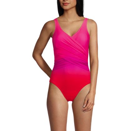 Women's Petite Slender Suit Wrap One Piece Swimsuit - image 4