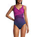 Women's SlenderSuit Tummy Control Chlorine Resistant V-neck Wrap One Piece Swimsuit, Front