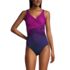 Women's Petite Slender Suit Wrap One Piece Swimsuit, Front