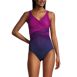 Women's Long SlenderSuit Tummy Control Chlorine Resistant Wrap One Piece Swimsuit, Front