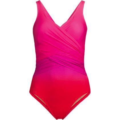 Women's Petite Slender Suit Wrap One Piece Swimsuit - image 3