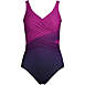 Women's SlenderSuit Tummy Control Chlorine Resistant V-neck Wrap One Piece Swimsuit, Front