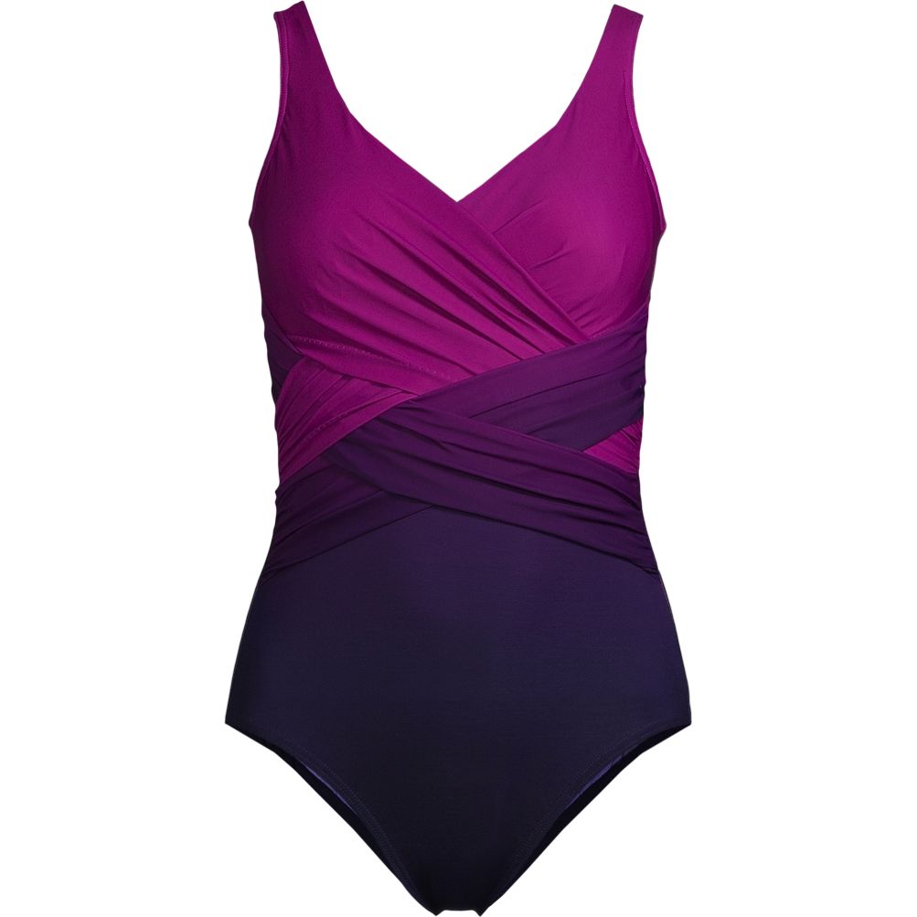 Gabar Women's Chlorine Resistant Tide Pool Drapped Tank One Piece Swimsuit  at