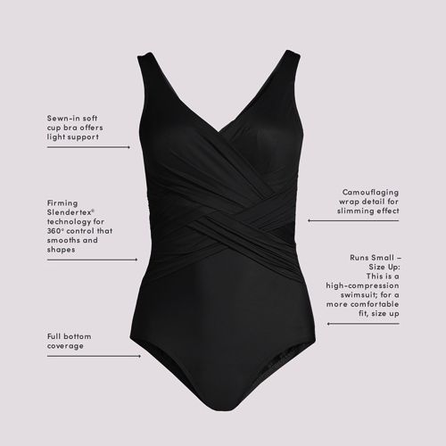 Women's SlenderSuit Wrap One Piece Swimsuit, alternative image
