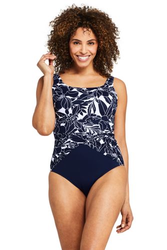 lands end slender wrap swimsuit