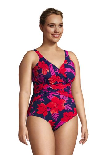 red plus size swimdress