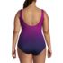 Women's Plus Size Long Slender Suit Wrap One Piece Swimsuit, Back