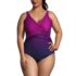 Women's Plus Size Long Slender Suit Wrap One Piece Swimsuit, Front