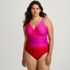 Women's Plus Size Slender Suit Wrap One Piece Swimsuit, Front