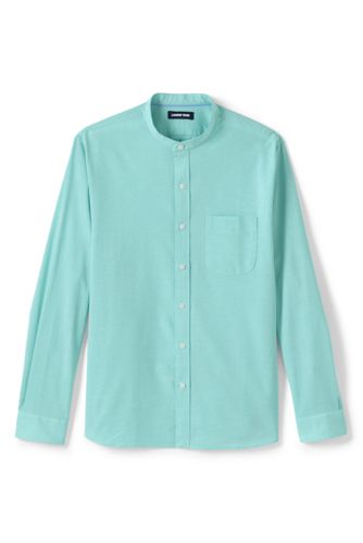 Men's Sail Rigger Stretch Oxford Grandad Shirt, Tailored Fit   