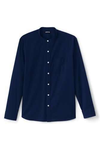 Men's Sail Rigger Stretch Oxford Grandad Shirt, Tailored Fit   