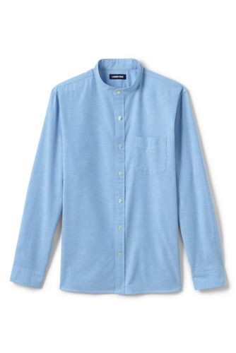 Men's Sail Rigger Stretch Oxford Grandad Shirt, Tailored Fit   