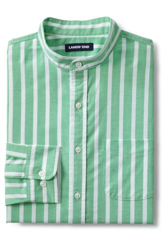 Men's Sail Rigger Patterned Stretch Oxford Grandad Shirt, Tailored Fit  