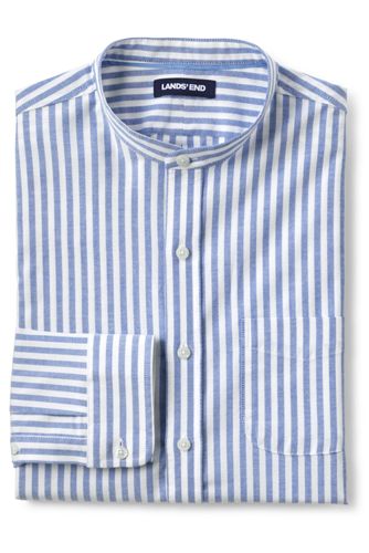 Men's Sail Rigger Patterned Stretch Oxford Grandad Shirt, Tailored Fit  