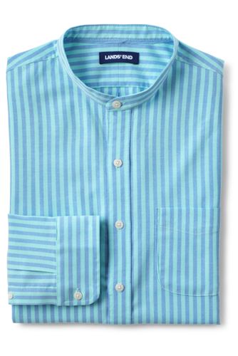 Men's Sail Rigger Patterned Stretch Oxford Grandad Shirt, Tailored Fit  