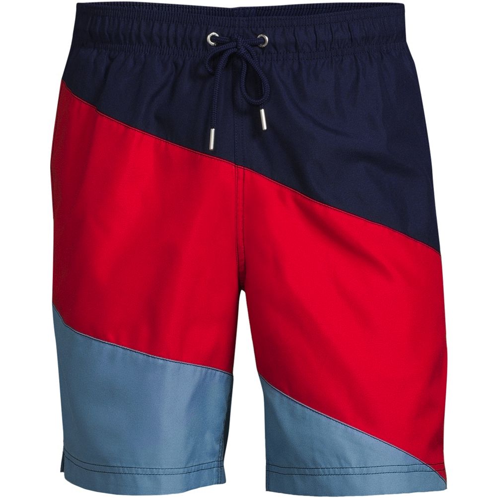 Lands' End Men's 8 Solid Volley Swim Trunks - Compass Red