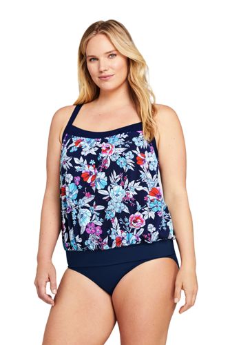 plus size blouson swim tops