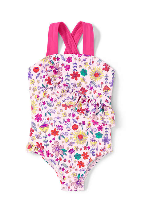 Toddler Girls Printed Ruffle One Piece Swimsuit