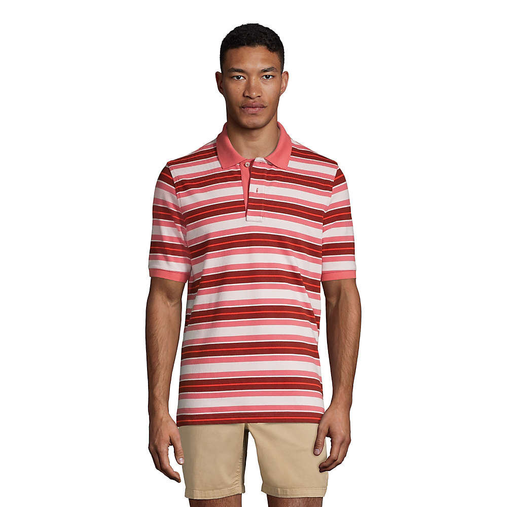 Men's Short Sleeve Stripe Comfort-First Mesh Polo Shirt, Front