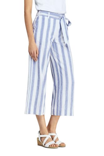 tie waist cropped trousers