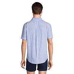 Men's Traditional Fit Short Sleeve Essential Lightweight Poplin Shirt, Back
