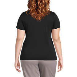 Women's Plus Size Supima Cotton Short Sleeve Polo Shirt, Back