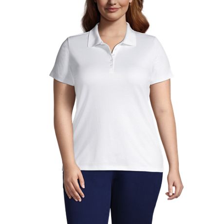 Lands End School Uniform Womens Petite Supima Cotton Short Sleeve Polo Shirt 