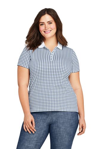 women's plus size navy blue polo shirts