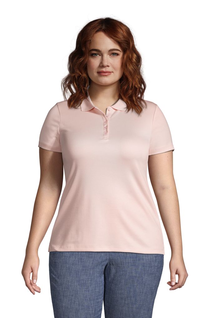 Lands' EndWomen's Plus Size Supima Cotton Short Sleeve Polo Shirt