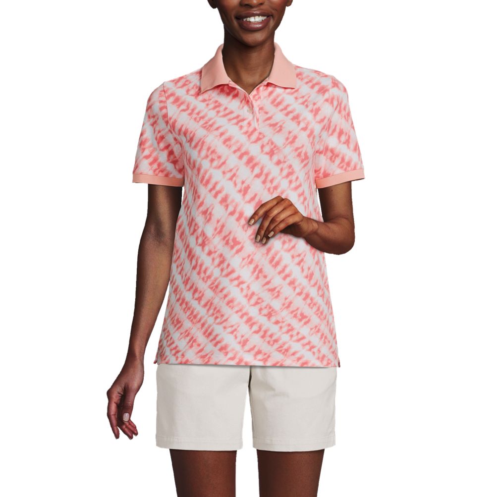 Women's Mesh Cotton Short Sleeve Polo Shirt | Lands' End