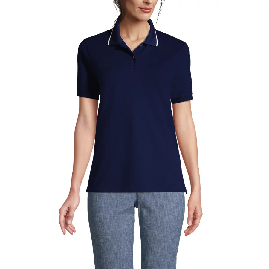 Women's Mesh Cotton Short Sleeve Polo Shirt view 2