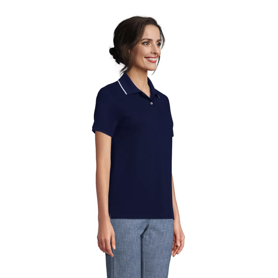 Women's Mesh Cotton Short Sleeve Polo Shirt view 4