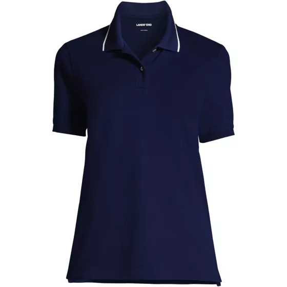 Women's Mesh Cotton Short Sleeve Polo Shirt - primary