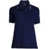 Women's Petite Mesh Cotton Short Sleeve Polo Shirt, Front