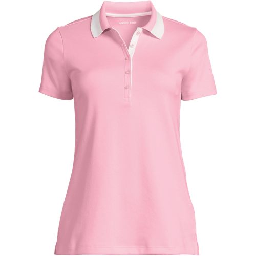 売れ筋商品|||ランズエンド カットソー トップス レディース Plus Size Supima Cotton 3/4 Sleeve Polo Shirt Simply pink tipped Women's 3/4 Sleeve Supima Cotton Polo Shirt | Lands' End