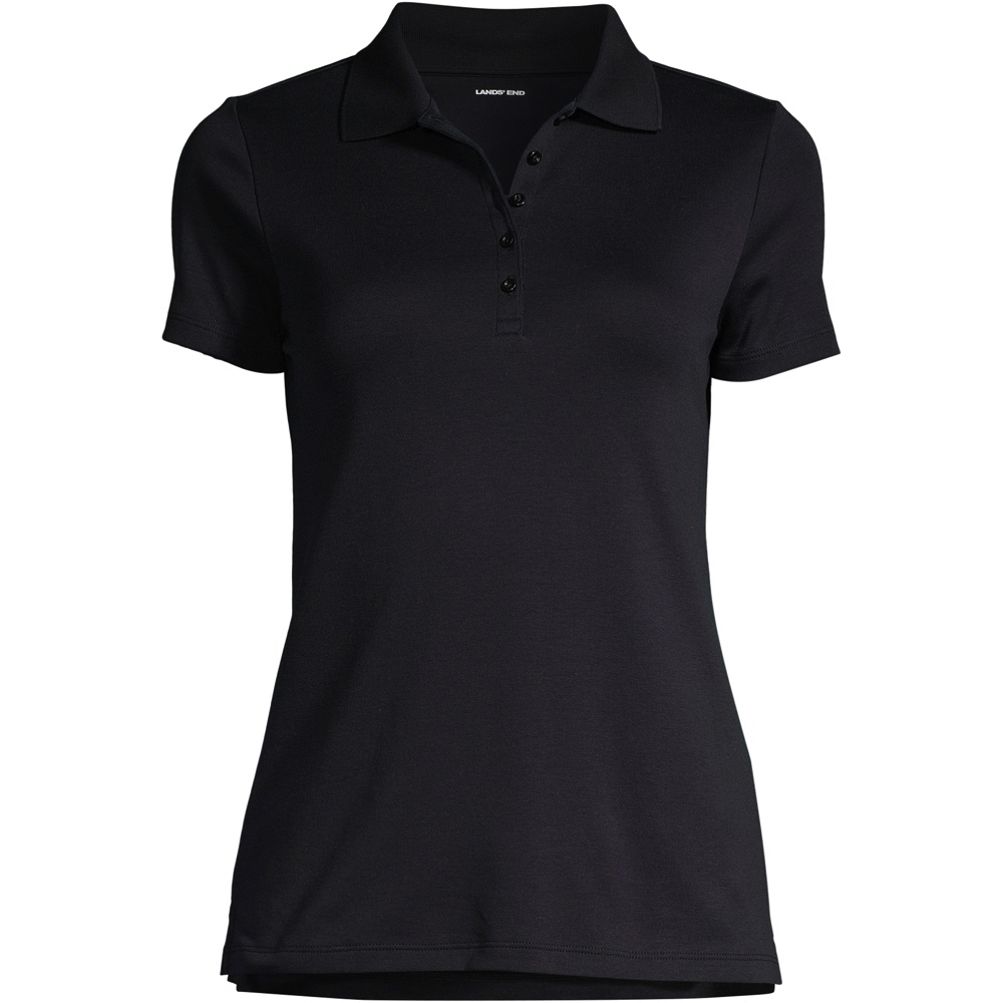 Women's fitted shop black polo shirts