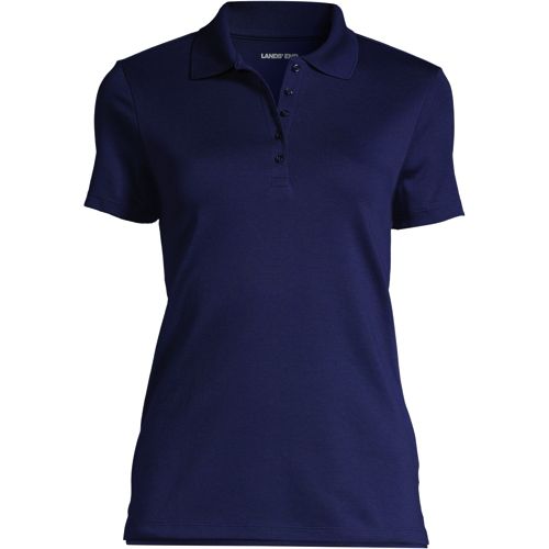  Womens Collared Work Shirt V Neck Business Casual Tops Short  Sleeve Polo Shirts Navy Blue L
