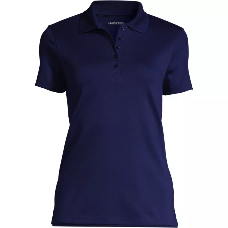 Women's Plus Size Supima Cotton Polo Shirt, Front