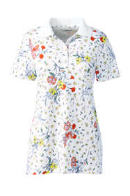 Women's Tall Supima Cotton Short Sleeve Polo Shirt Print