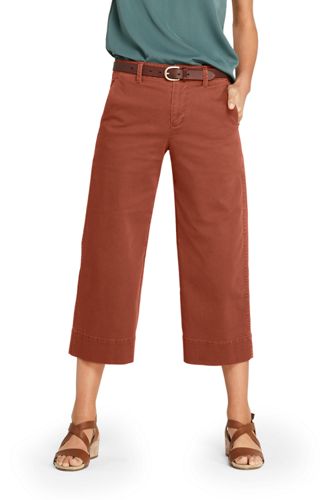 Women's Mid Rise Chino Cropped Trousers