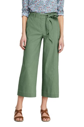 3 4 Lange Leinen Viskose Hose Mit Bindegurtel Fur Damen Lands End