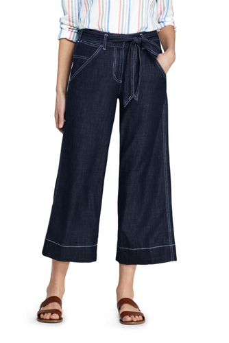 tie waist cropped trousers