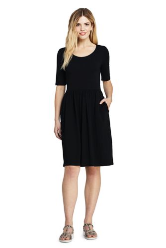 women's fit and flare dress with sleeves