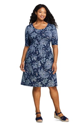 plus size knee length casual dresses