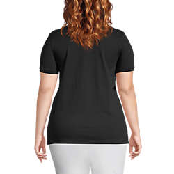 Women's Plus Size Mesh Cotton Short Sleeve Polo Shirt , Back